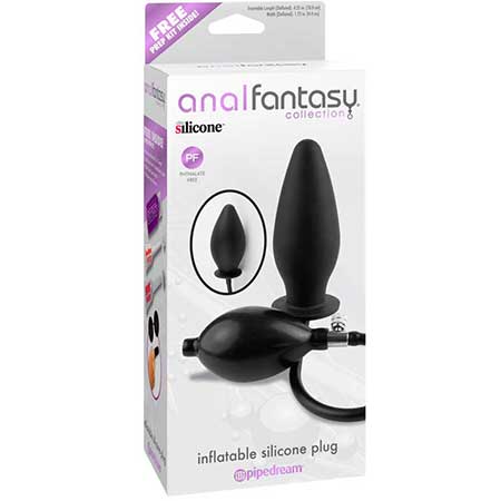 Anal Fantasy Collection Inflatable Silicone Plug Black-0