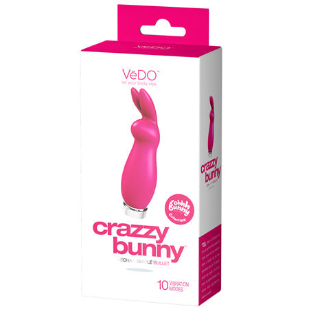 VeDO Crazzy Bunny Rechargeable Mini Vibe - Pretty In Pink-0