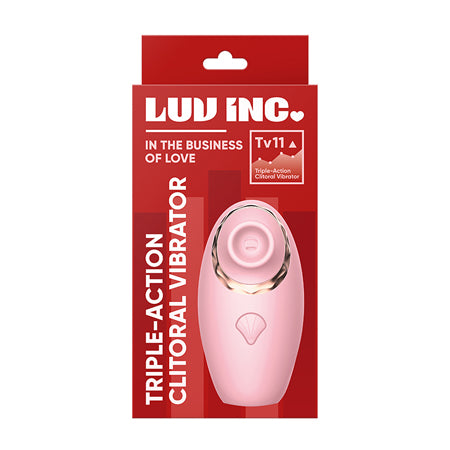 Luv Inc Tv11 Triple-Action Clitoral Vibrator Rechargeable Silicone 3-in-1 Stimulator Pink-0