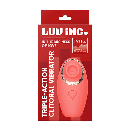 Luv Inc Tv11 Triple-Action Clitoral Vibrator Rechargeable Silicone 3-in-1 Stimulator Coral-0