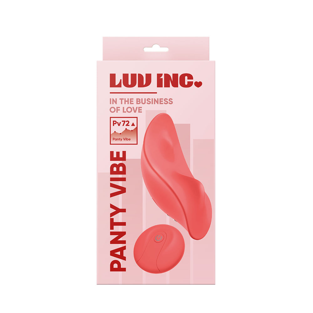 Luv Inc Pv72 Panty Vibe Rechargeable Remote-Controlled Silicone Wearable Vibrator Coral-0