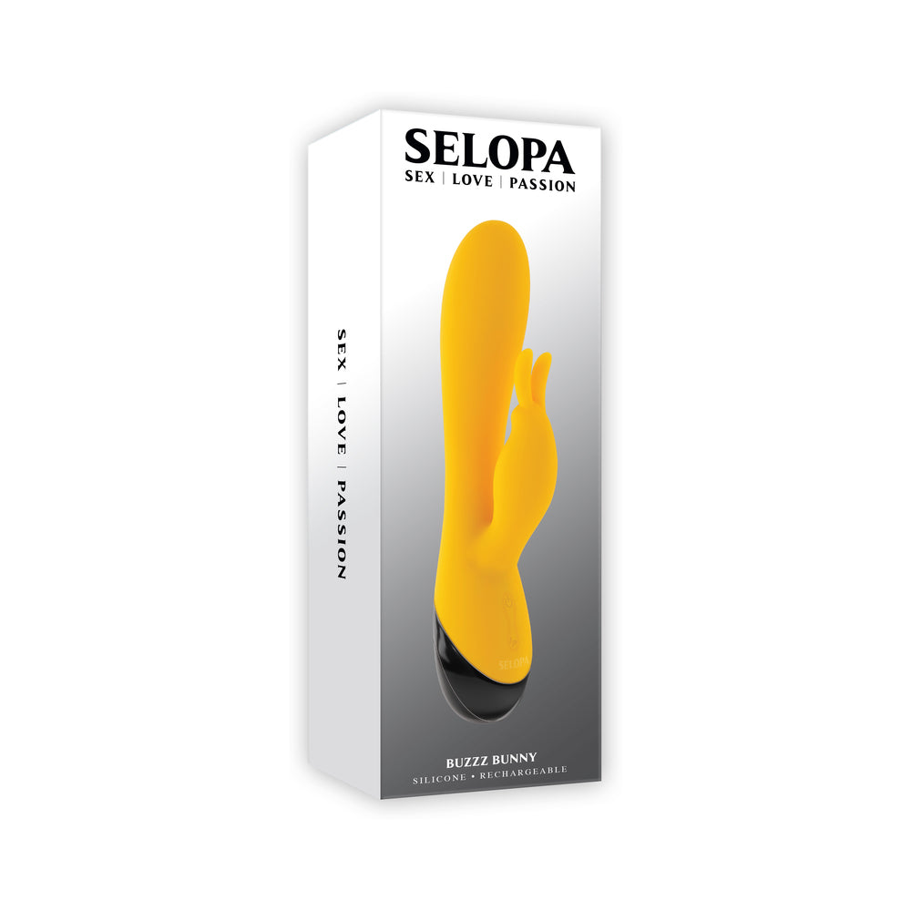 Selopa Buzzz Bunny Rechargeable Silicone Flexible Rabbit Vibrator Yellow-0